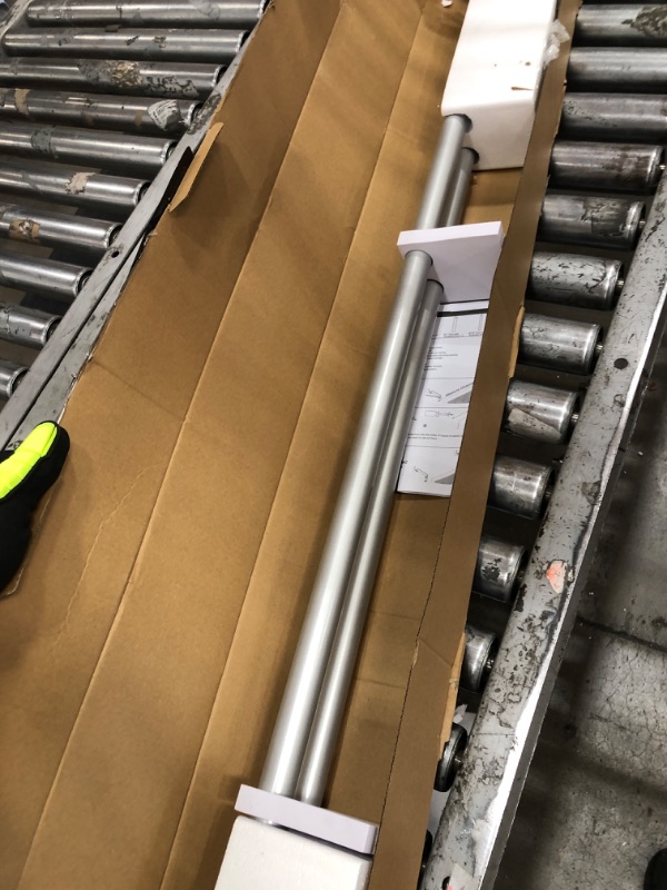 Photo 1 of 1 Inch Curtain Rods 72 to 144 Inches (6 to 12 ft) Telescoping Single Drapery Rod, USFOOK Heavy Duty Curtain Rods for Windows with Silver Decorative Translucent Finials