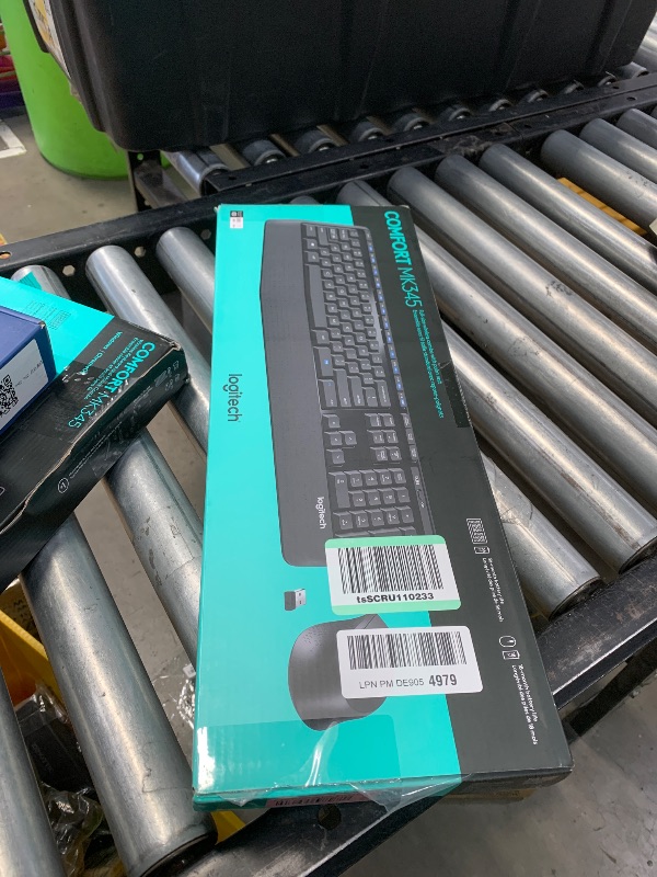 Photo 1 of Logitech MK345 Wireless Combo Full-Sized Keyboard with Palm Rest and Comfortable Right-Handed Mouse, 2.4 GHz Wireless USB Receiver, Compatible with PC, Laptop,Black