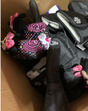 Photo 1 of ***FINAL SALE NONREFUNDABLE*** NELLIS VARIETY BOX: 20X20X24 SNOW SHOES, NORMAL SHOES MISC SIZES AND MISC BRANDS