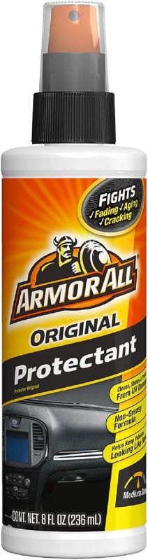Photo 1 of 
Armor All Original Protectant Spray, Car Interior Cleaner with UV Protection to Fight Cracking & Fading, 8 Oz (1 Pack)
