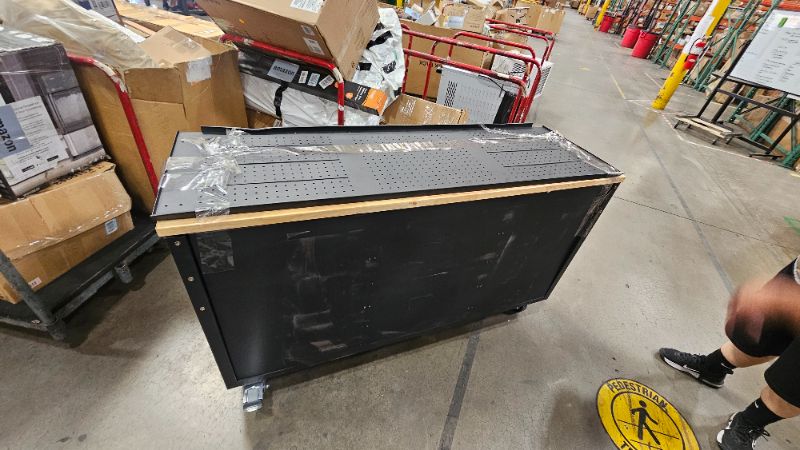 Photo 1 of ***MISSING KEY***61" Workbench, Rolling Tool Chest, Heavy Duty Wood Top Work Table with Drawers and Pegboard, Work Bench Organizers with Power Outlet, Wheels, Mobile Workstation for Garage, Workshop