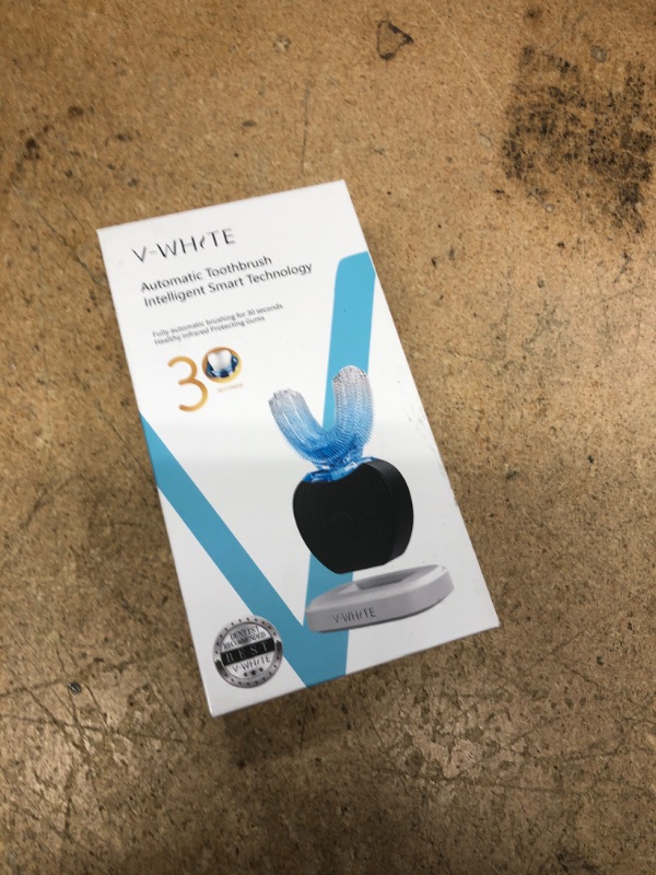 Photo 1 of V-WHITE Ultrasonic U-Shaped Toothbrush for Teeth Whitening, Electric Toothbrush For Adults - 360° Mouth Cleansing, Hands Free Gums Protection - Wireless Charging & LED Light -Waterproof IPX7 Certified