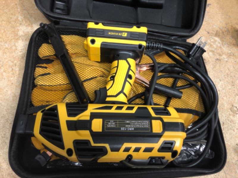 Photo 1 of JEXUGK Portable Electric Welding Machine, 20-120A Upgraded 110V Handheld ARC Welding Machine with IGBT Inverter 6 Variable Current Adjustment, Welding Tool Set for 3/32"-1/8" Welding Rod Gift