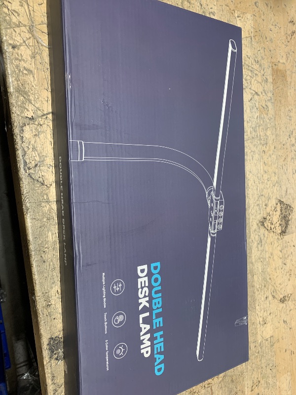 Photo 1 of SIBRILLE LED Desk Lamp for Home Office - Eye-Caring Computer Desk Light with Clamp, Rotatable Computer Lamp with Color Changing, Dimmable Monitor Table Lamp with Gooseneck, Double Head, Black