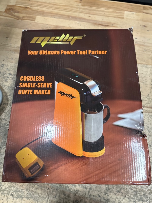 Photo 1 of Single Serve Coffee Maker Compatible with Dewalt 20V Max Battery, One-Button Operation & Auto Shut-off Coffee Machine for K-Cup & Ground, with 14.5OZ Reservoir for Home/Outdoor/RV (Tool Only)