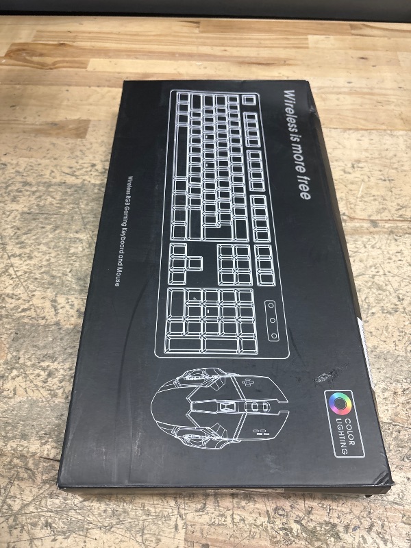 Photo 1 of Wireless Gaming Keyboard and Mouse Combo - RGB Backlit,Rechargeable Wireless Keyboard and Ergonomic Backlit Mouse,Wireless Keyboard and Mouse for Gaming Work,Long-Lasting Built-in Battery (White)