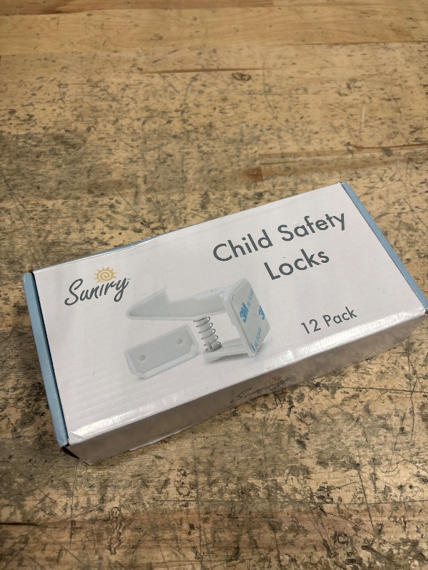 Photo 1 of 12 Pack Cabinet Locks Child Safety | Baby Safety Cabinet Locks NO Drilling 3M Adhesive Baby Proof Drawer Lock Child proofing cabinets latches for Kids Latch for Drawers & Door Child Safety Locks