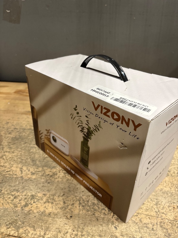 Photo 1 of [Auto Focus/Keystone] Mini Projector with WiFi and Two-way Bluetooth, VIZONY Native 1080P Projector 4K Support w/50%Zoom/4P4D, Full Sealed, 450ANSI Portable Home Movie Projector (Gold White)