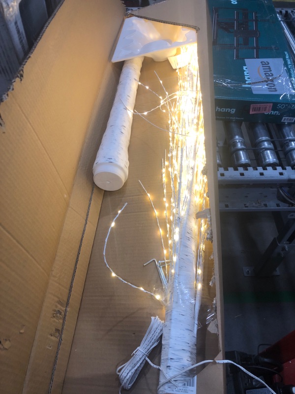 Photo 1 of 7FT 600LED Lighted Birch Tree Including Twinkle Lights, LED Birch Tree with Timer, Lighted Tree for Outdoor Indoor Home Party Yard Easter Christmas Decoration (Warm White Light)