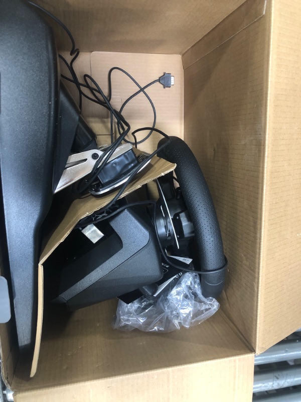 Photo 1 of Logitech G920 Driving Force Racing Wheel and Floor Pedals, Real Force Feedback, Stainless Steel Paddle Shifters, Leather Steering Wheel Cover for Xbox Series X|S, Xbox One, PC, Mac - Black