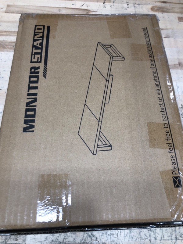 Photo 1 of WESTREE Dual Monitor Stand Riser, Wood and Steel Monitor Stand Riser, Computer Monitor Stand for 2 Monitors, Multi-Purpose Desktop Storage Stand for Computer,Laptop,Printer,TV