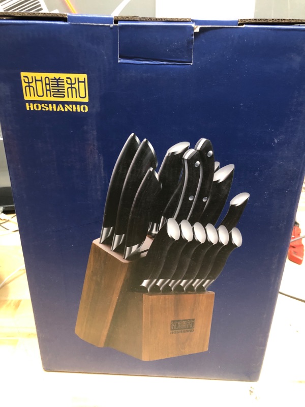 Photo 1 of HOSHANHO 16-Piece Knife Set, Japanese AUS-10 Stainless Steel Kitchen Knife Set, Ultra Sharp Chef Knife Block Set with Sharpener