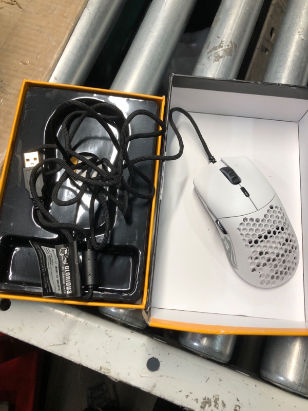 Photo 1 of Glorious Model O- (Minus) Compact Wired Gaming Mouse - 58g Superlight Honeycomb Design, RGB, Pixart 3360 Sensor, Ambidextrous, Omron Switches - Matte White