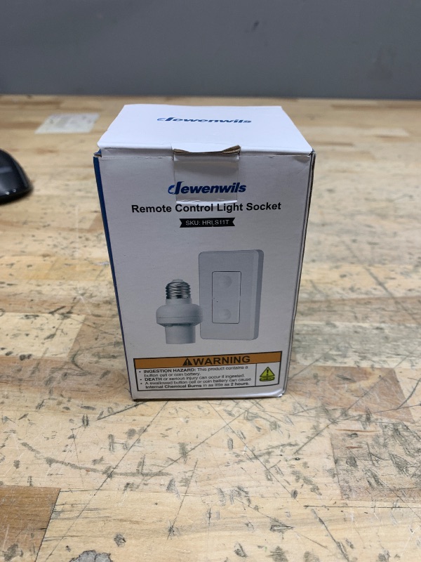 Photo 1 of DEWENWILS Remote Control Light Bulb Socket, Wireless Light Switch for Pull Chain Light Fixture, Remote Light Socket E26 E27 Bulb Base with Wall Mounted Wireless Controller, No Wiring, ETL Listed