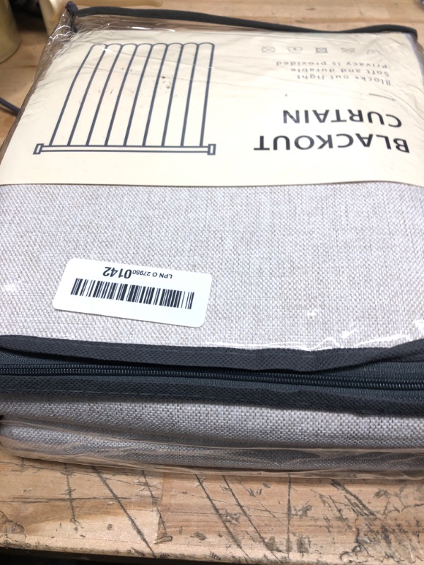Photo 1 of 100% Blackout Shield Linen Blackout Curtains for Bedroom, Thermal Insulated Curtains 84 Inch Length 2 Panels Set, Grommet Drapes for Living Room, 50” W x 84” L, Beige