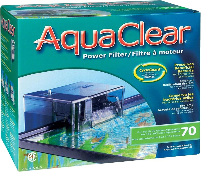 Photo 1 of AquaClear 70 Power Filter, Fish Tank Filter for 40- to 70-Gallon Aquariums, Black