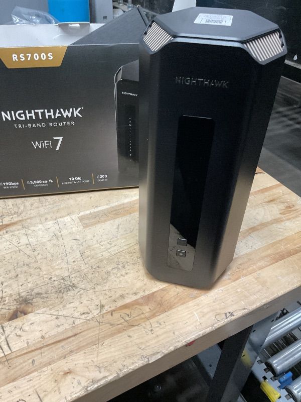 Photo 1 of NETGEAR Nighthawk Tri-Band WiFi 7 Router (RS700S) - Security Features, BE19000 Wireless Speed (up to 19Gbps) – 10 Gig Internet Port - Covers up to 3,500 sq. ft., 200 Devices – 1-Year Armor Included
