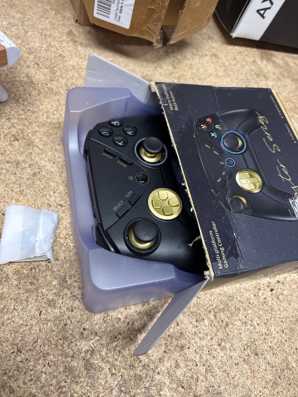 Photo 2 of ***(MAJOR DAMAGE/ SEE NOTES)***
PC Wireless Controller, Bluetooth Gaming Controllers for Windows, Steam, Laptop, Tablet, iPad, Switch, and Smart TV, with Dual Vibration, 6-Axis Motion, Macro Keys, Turbo Button, LED Backlight