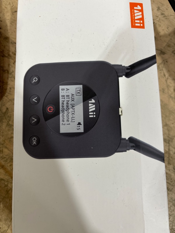 Photo 1 of 1Mii B06TX+ Long Range Bluetooth 5.2 Transmitter for TV/PC/Projector to 2 Wireless Headphones/Speakers, Bluetooth Adapter for TV w/Screen Display Plug n Play, aptX Low Latency & HD Audio