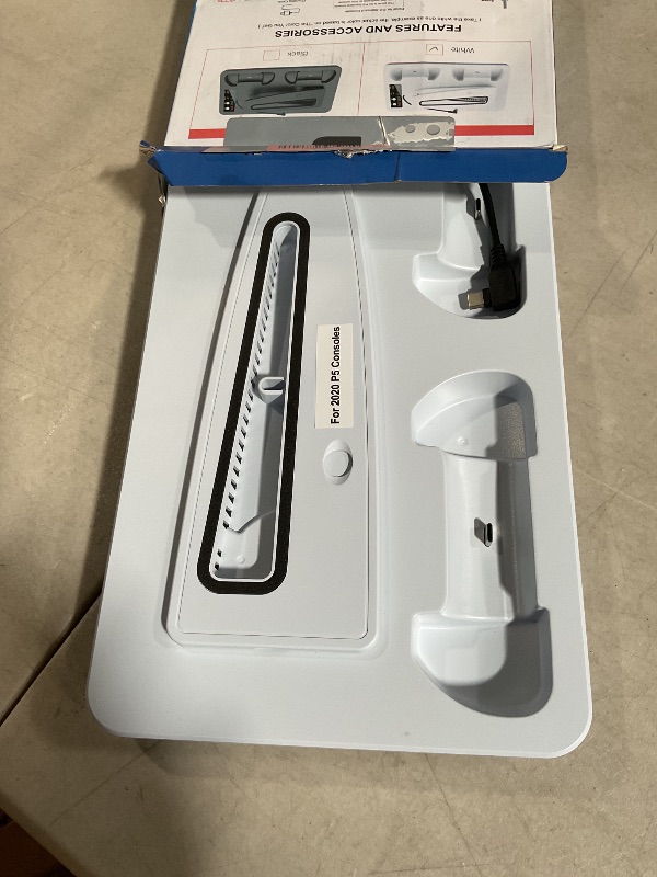 Photo 1 of PS5 Slim/PS5 Stand and Cooling Station with Controller Charging Station for Playstation 5 Slim&Standard Disc/Digital Consoles, PS5 Cooler Accessories Incl PS5 Controller Charger, Cooling Fan