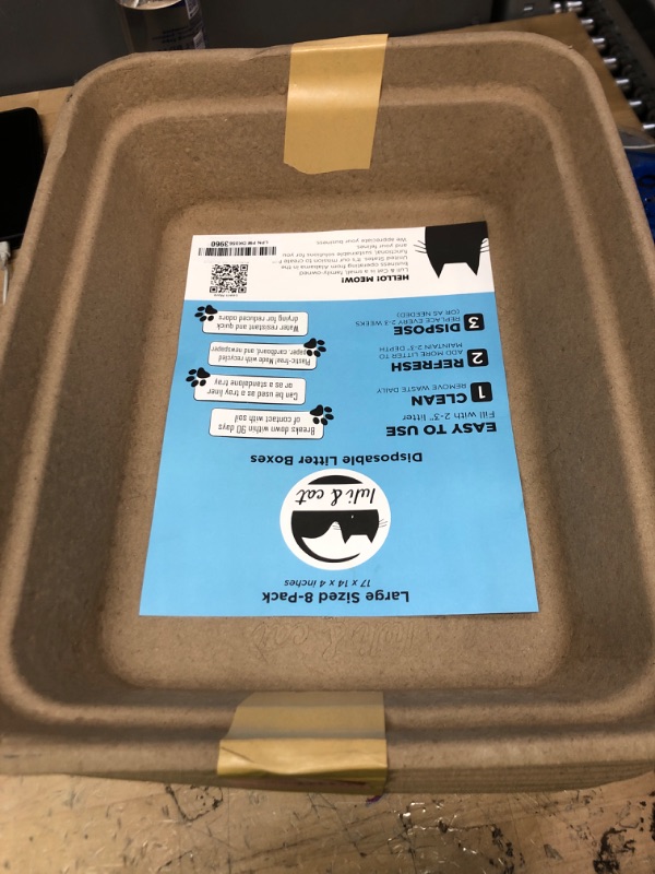 Photo 1 of 8-Pack Disposable Litter Boxes for Cats | Size Large | Durable and Water Resistant