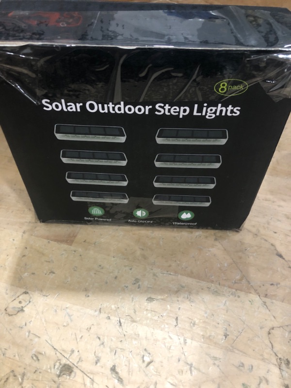 Photo 1 of DetarZinLED Solar Step Lights for Outside,8 Pack Solar Stair Lights,Warm White Solar Deck Lights Outdoor Waterproof,Solar Walkway Lights,Outdoor Lights Solar Powered for Steps Deck,Porch,Backyard,Path