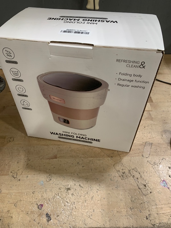 Photo 1 of Portable Washing Machine, 18L Foldable Mini Washer and Spin Dryer, 2 in 1 Small Washing Machine Deep Cleaning for Baby Clothes, Underwear, Socks, Apartment,Travel(Brown)