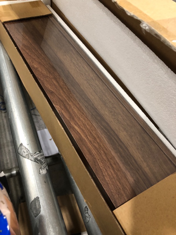 Photo 1 of  Inches Picture Shelf for Wall with Ledge, Kids Bookshelf Wall Mounted for Living Room Bedroom Decor Books Photo Frames - Walnut