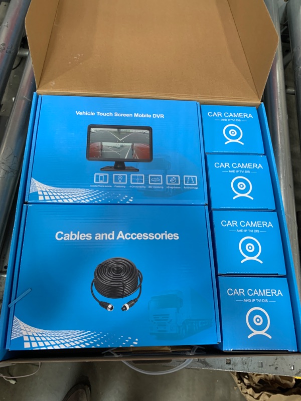 Photo 1 of 4-CH WiFi GPS RV Backup Wired Camera System with 4x1080P Front&Rear&Side View Camera,7"" VGA Monitor,IR Night Vision/IP69K Waterproof,DVR Video Recorder Kit for Truck,Trailer