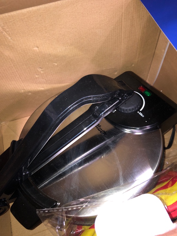 Photo 1 of 10inch Roti Maker by StarBlue with FREE Roti Warmer - The automatic Stainless Steel Non-Stick Electric machine to make Indian style Chapati, Tortilla, Roti AC 110V 50/60Hz 1200W