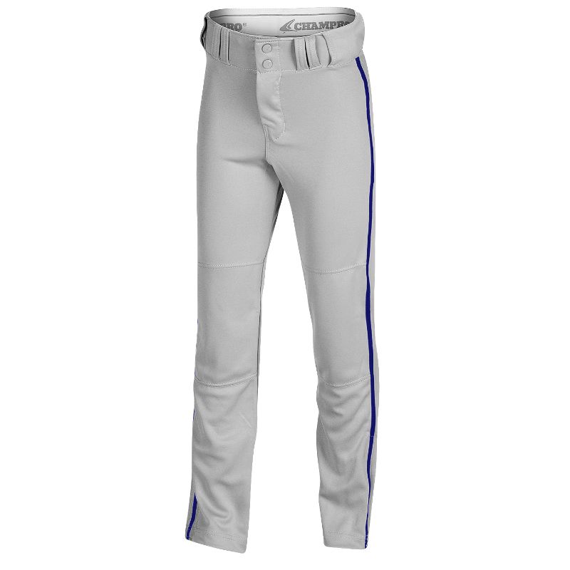 Photo 1 of **SEE NOTES***CHAMPRO Boys' Crown Open Bottom Piped Youth Baseball Pants, White/BLUE, XL