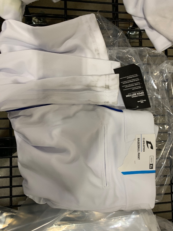Photo 1 of **SEE NOTES***CHAMPRO Boys' Crown Open Bottom Piped Youth Baseball Pants, White/BLUE, XL