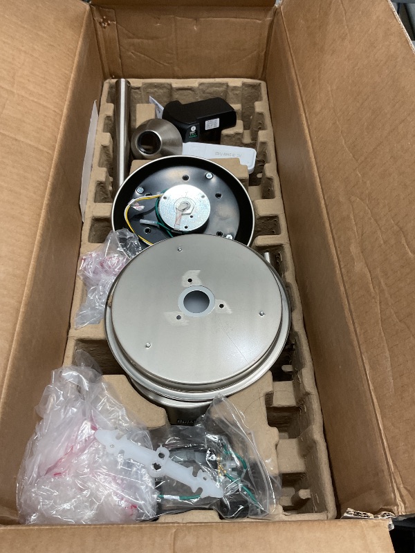 Photo 1 of Fanliving 52 Inch Quiet DC Motor 6 Speed High CFM Modern Ceiling Fan with Lights Remote Control, 3 Blade Indoor Silver Ceiling Fan for Bedroom, Office, Living Room