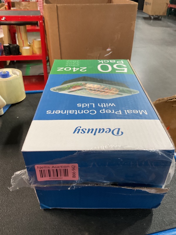 Photo 1 of Dealusy 50 Pack (100-Piece) 24 oz Meal Prep Containers Reusable with Lids, Sturdy Leakproof & Food Safe, Microwave, Freezer, Dishwasher Safe Food Prep Containers, To Go Take Out Plastic Food Storage