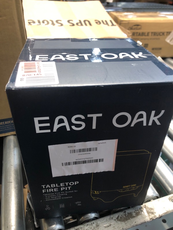 Photo 1 of ***FACTORY SEALED***EAST OAK Brasa Smokeless Tabletop Fire Pit, 304 Stainless Steel Mini Tabletop Firepit for Patio and Outdoor Camping, Removable Ashtray, Dual-Fuel Stove, Silicone Pad & Travel Bag, H: 10.1" x D: 7"