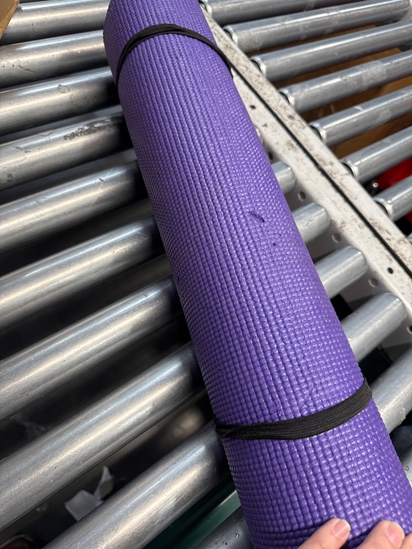 Photo 1 of **Minor Damage**
Fitvids All-Purpose 1/4-Inch High Density Anti-Tear Exercise Yoga Mat with Carrying Strap, Purple
