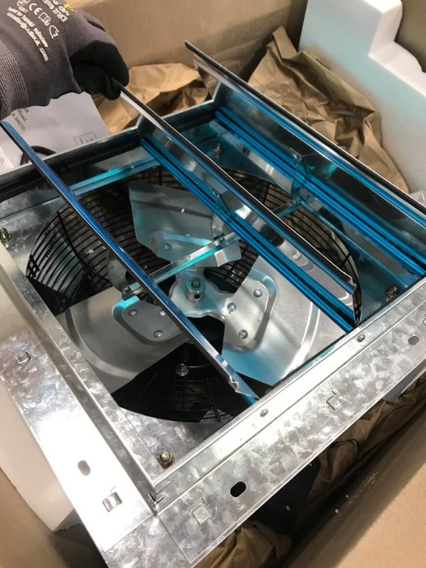 Photo 1 of ** PARTS ONLY ** iLIVING 12 in. Shutter Exhaust Fan with Thermospeed Controller, 65-Watt, 960 CFM ILG8SF12V-ST