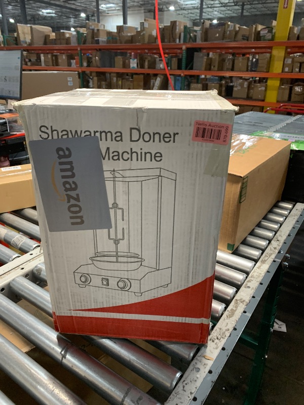 Photo 1 of (PARTS) (DAMAGED) WantJoin Shawarma Grill Machine, Gas Vertical Rotisserie with 2 Burners for Home, Countertop Rotating Doner Kebab Oven Broiler Gyro Maker with Shovel, 11.6 * 11.8 * 19 inches, 110V