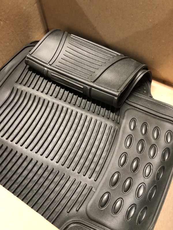 Photo 1 of FH Group Car Floor Mats - Heavy-Duty Rubber Floor Mats for Cars, Universal Fit Rear Set, Trimmable Automotive Floor Mats, ClimaProof Floor Mats For Most Sedan, SUV, Truck Floor Mats Black
