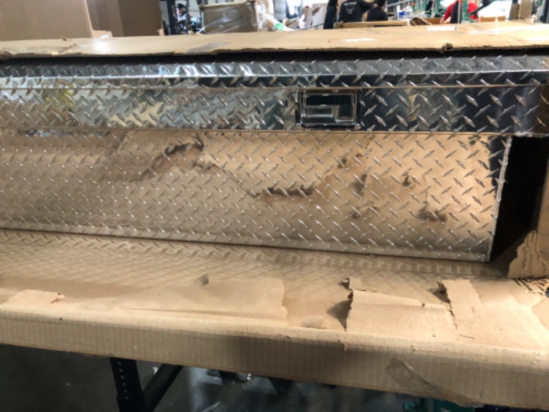 Photo 1 of **HAS MINOR DENTS**GM Accessories 19170990 Cross Bed Aluminum Tool Box with Brand Logo