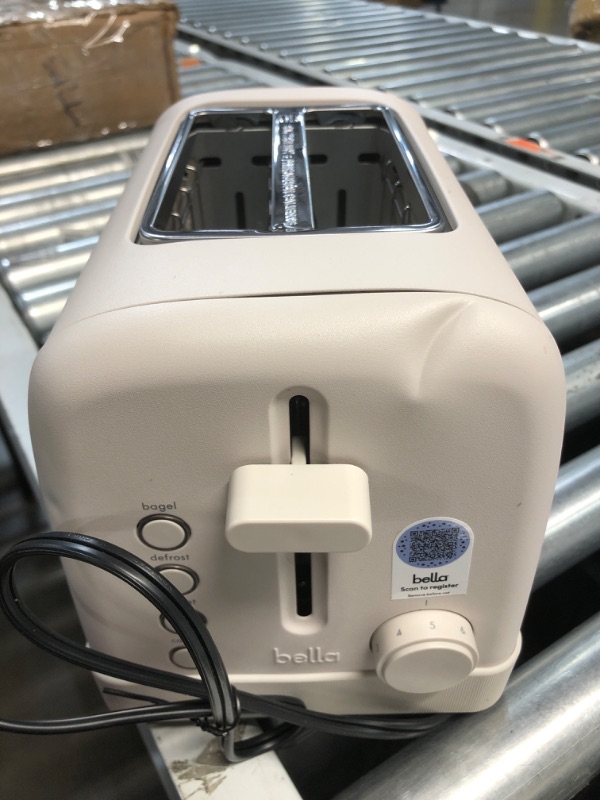 Photo 1 of bella 2 Slice Toaster, 6 Setting Shade Control w Reheat, Cancel, Bagel & Defrost Buttons, Removable Crumb Tray, Anti Jam & Auto Shutoff, Auto Centering Guides & Cord Wrap, 900 Watt, Oatmilk