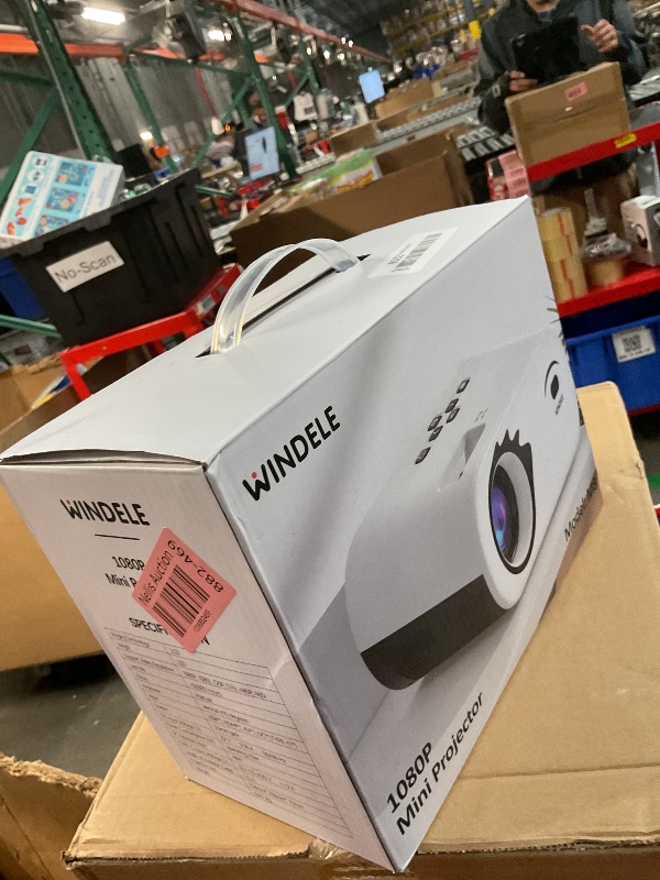 Photo 1 of Windele Upgraded 5G Wifi Bluetooth Projector, M8 Native 1080P Video Projector, Portable Outdoor Projector with Screen, Home Theater Mini Projector Compatible with HDMI/USB, Black & White