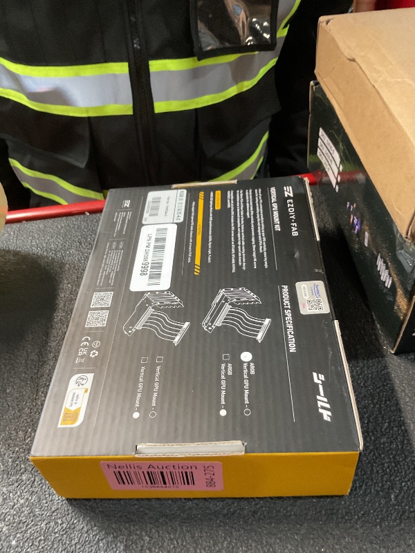 Photo 1 of EZDIY-FAB Vertical GPU Mount with High-Speed PCIE 4.0 Riser Cable, ARGB Module, 115mm/4.52in Flexible Extension, 90 Degree Connector, Only Compatible to Full-Opened PCIe Slots-Black-YIHPI344-2