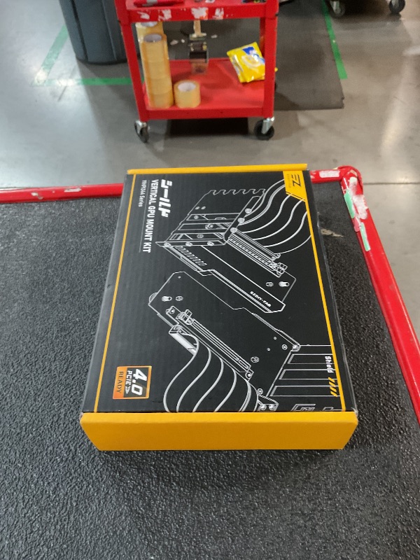 Photo 1 of EZDIY-FAB Vertical GPU Mount with High-Speed PCIE 4.0 Riser Cable, Shield Series, 115mm/4.52in Flexible Extension, 90 Degree Connector, Only Compatible to Full-Opened PCIe Slots-Black-YIHPI344