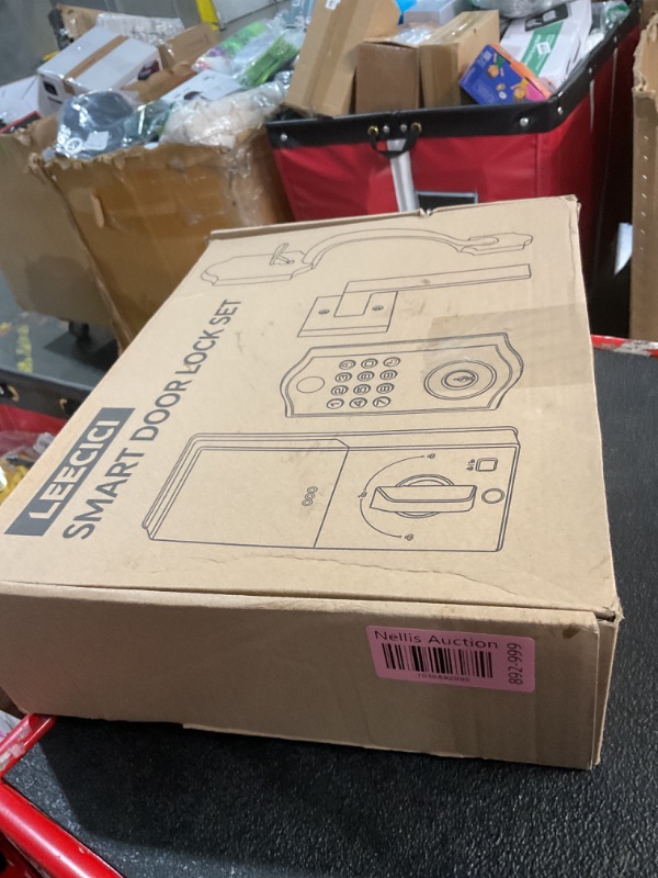 Photo 1 of Smart Front Door Lock Set, APP Control Keyless Entry Door Lock with Handle, Smart Fingerprint Deadbolt Lock, Anti-Peeping Electronic Keypad, Auto Lock, Easy Install, Black