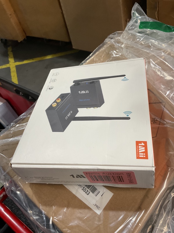 Photo 1 of 1Mii 2.4Ghz Wireless Audio Transmitter Receiver for TV, 320ft Long Range 20ms Low Delay 192kHz/24bit HiFi Audio, Wireless Adapter Kit for Subwoofer/Powered Speaker/Stereo/Soundbar, RCA(3.5mm)Out/input