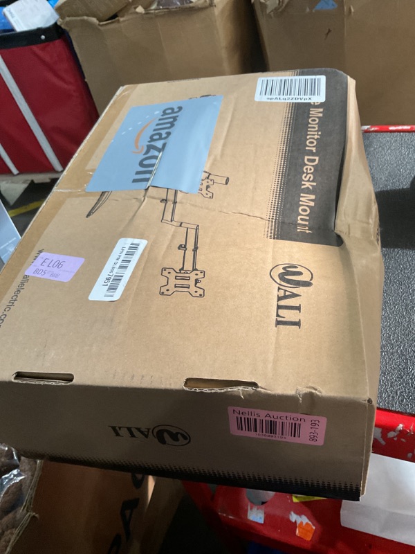 Photo 1 of WALI Triple Monitor Stand, Free Standing Three LCD Monitor Fully Adjustable Desk Mount Fits 3 Screens up to 27 inch, 22 lbs Weight Capacity per Arm (MF003), Black