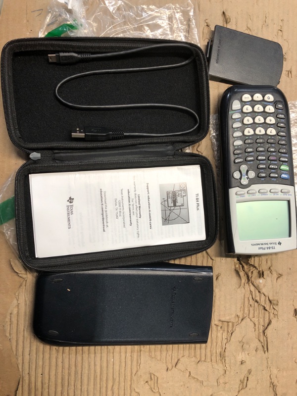 Photo 1 of TI 84 Plus Graphing Calculator + WYNGS Protective Case Black