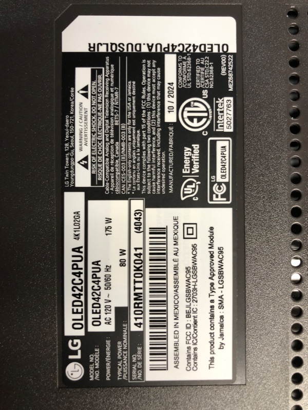 Photo 1 of LG 42-Inch Class OLED evo C4 Series Smart TV 4K Processor Flat Screen with Magic Remote AI-Powered with Alexa Built-in (OLED42C4PUA, 2024)