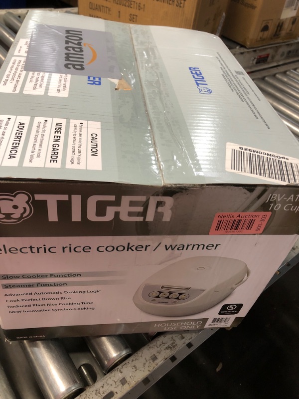 Photo 2 of TIGER JBV-A18U 10-Cup (Uncooked) Micom Rice Cooker and Warmer with Tacook Food Steamer Cooking Tray Technology, White